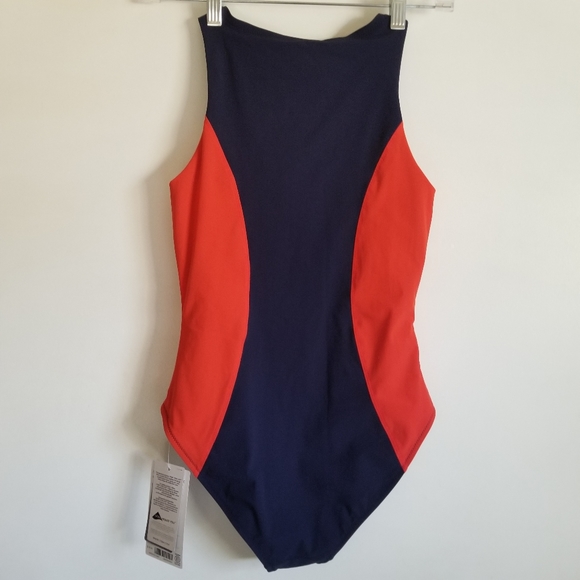 New Athleta Colorblock Zip Front One Piece Swimsuit XXS - Picture 2 of 11